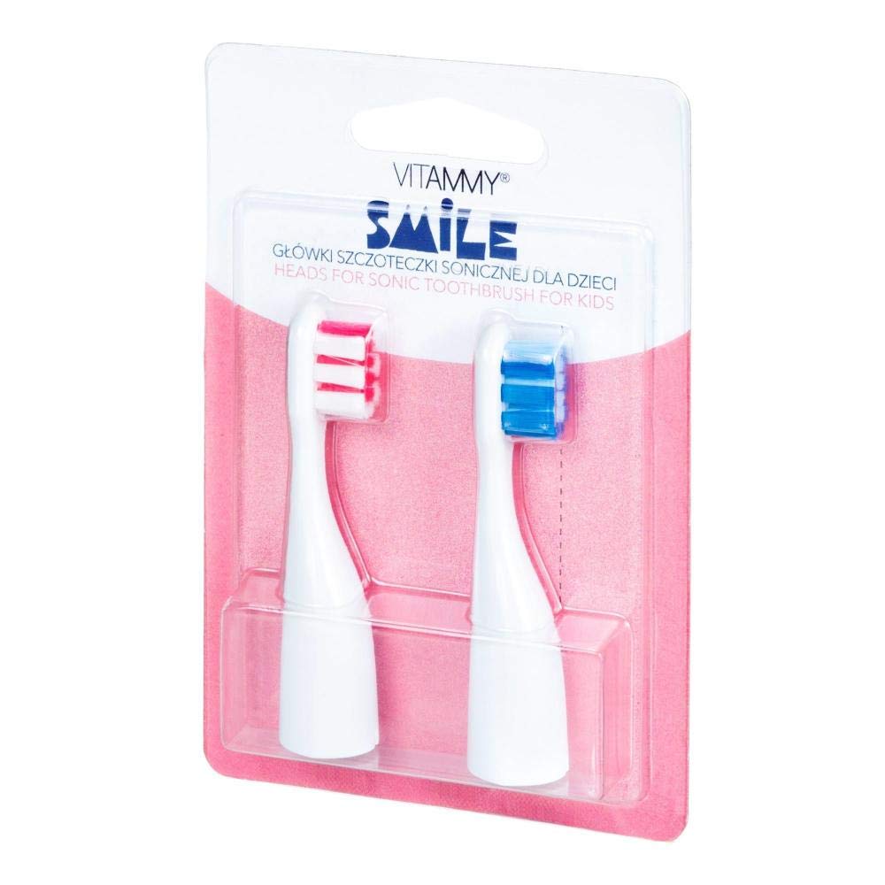 VITAMMY Smile Ersatzgriffe für Kinderzahnbürsten Smile, 2 Stück, Rosa/Blau