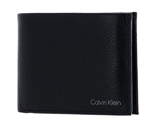 Calvin Klein Herren Warmth Trifold 10CC W/Coin L Reisezubehör-Dreifachgefaltete Brieftasche, Schwarz, Einheitsgröße