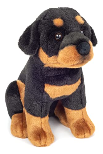 Teddy Hermann 91975 Rottweiler Hund sitzend 30 cm, Kuscheltier, Plüschtier mit recycelter Füllung