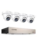 ZOSI 1080P Außen Überwachungskamera Set 8CH HDMI DVR mit 4 1080P Dome Kamera ohne Festplatte 20M IR Nachtsicht für Heimüberwachung