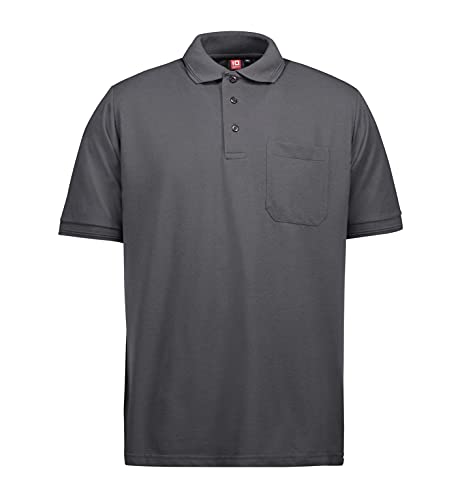 ID Herren Pro Wear Polo-Shirt mit Brusttasche, reguläre Passform, kurzärmlig (5XL) (Graphit)