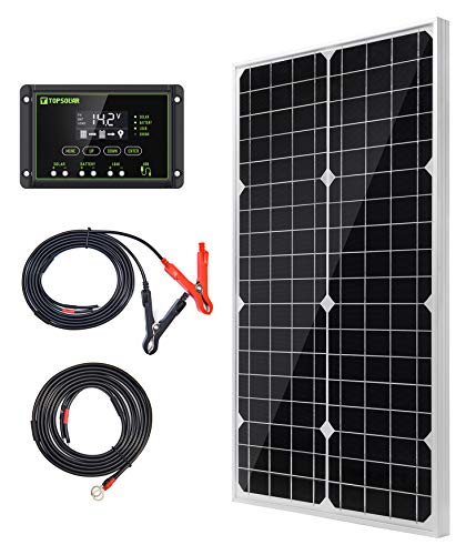 30W 12V Monokristallines Solarmodul Solarpanel Solarzelle Kit mit 10A Solarladegerät Laderegler Photovoltaikanlagen Solarbetriebene für Caravan Camper Boot