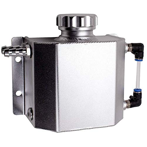 Gcdn Universal 1L Aluminium Legierung Auto Kühler Kühlmittel Ausgleichsbehälter mit Ablassschraube 1000ml