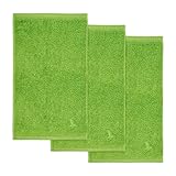 möve Superwuschel Gästetuch 30 x 50 cm aus 100% Baumwolle, peridot 3er Set