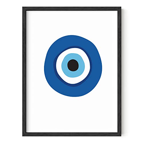 HAUS AND HUES Evil Eyes For Wall,Blaue Poster für Raum Ästhetik, abstrakte blaue Kunstposter und Drucke, Augenposter für Wand, Augen Drucke für Wanddekoration (12x16, ungerahmt)