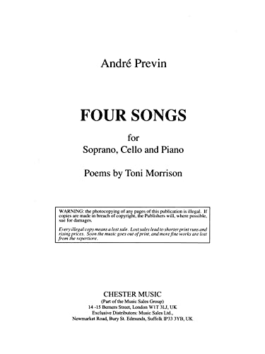 André Previn-Four Songs-Chamber Group, Soprano, Cello, Piano Accompaniment-BOOK