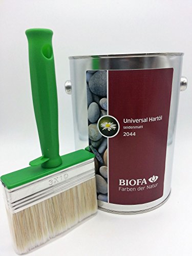 Eco-Werk Set Biofa Universal Hartöl | seidenmatt | 2044 | 2,5 L Set mit Ölpinsel