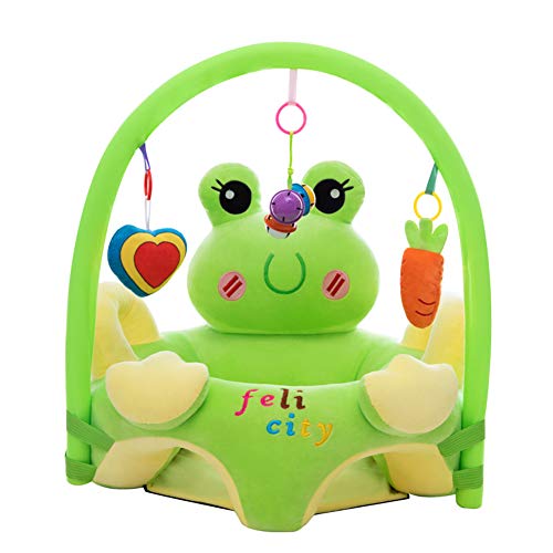 Cartoon Baby Plüsch Stuhl Sofa Infant Learning Sitz Stuhl Baby Spielzeug Support Sitz Training Stützfütterung (Frosch mit Stange)