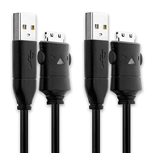 2X subtel® USB Kabel 1.5m kompatibel mit Samsung YP-K3 YP-K5 YP-P2 YP-P3 YP-Q1 YP-Q3 YP-R1 YP-S3 YP-S5 YP-T10 YP-T9 Ladekabel SUC-C2 24 Pin auf USB A 2.0 Datenkabel  schwarz PVC