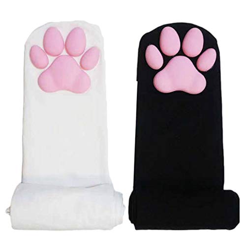 Luoji Thigh High Socks Cute Pink Cat Paw Pad Socks Overknee Warm Socks for Women Kitten Stocking, Atmungsaktiv Mädchen Cartoon Kawaii Strümpfe Bequem Kniestrümpfe Für Cosplay