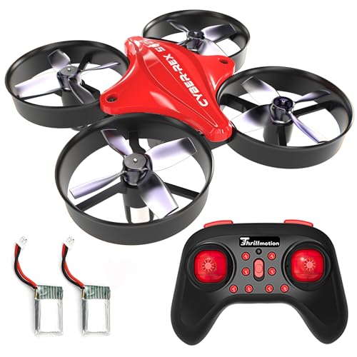 Tiny Hawk Cyber-Rex S620 Mini Drohne für Kinder, RC Quadrocopter Drone mit Höhenhaltung, Start/Landung mit Einem Knopfdruck, Kopflos Modus, 3D Flip und 2 Akkus, Spielzeug Drohne für Kinder Anfänger