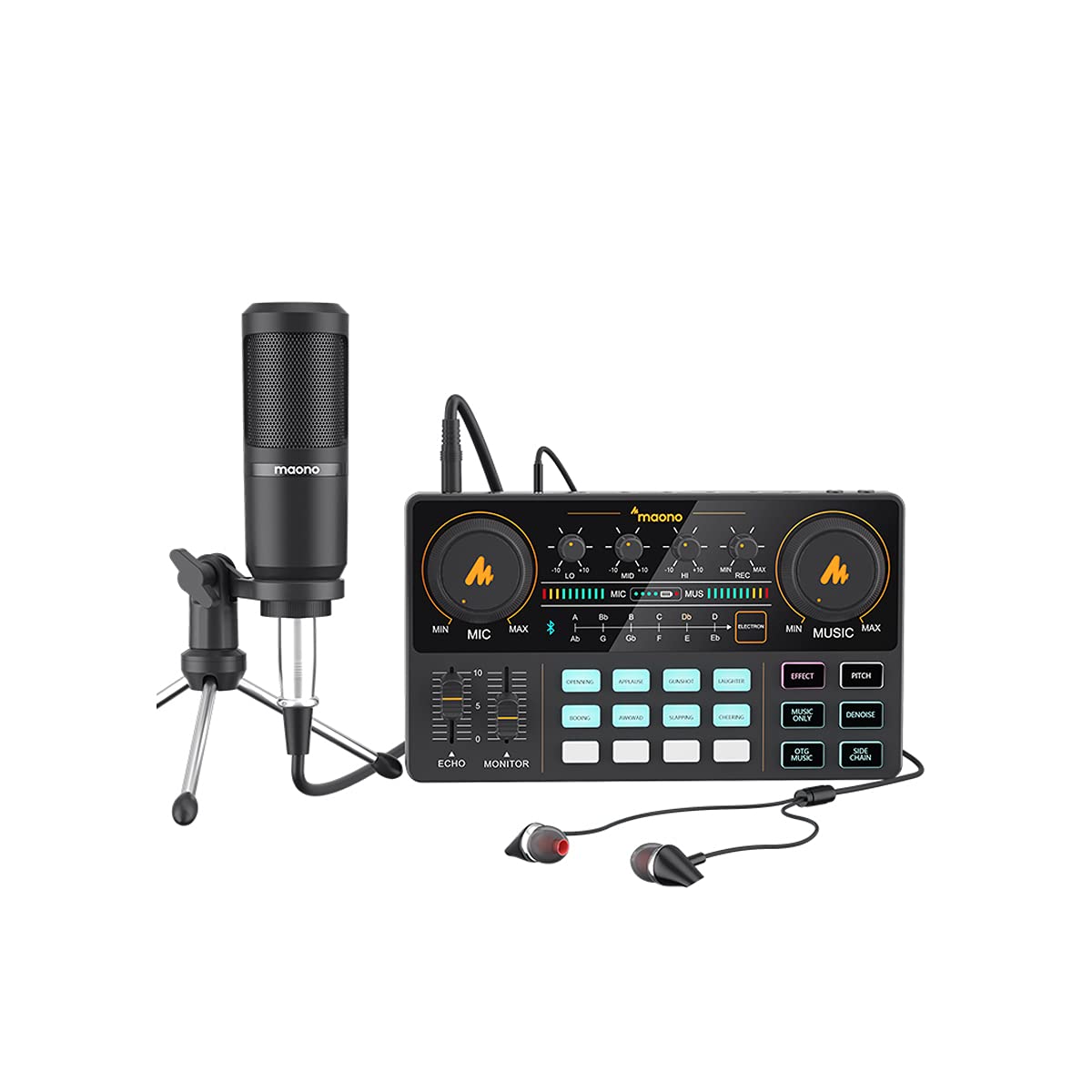 Maono AM200 - Maonocaster Lite mit mikrofon - All In One USB tragbar Podcaster package, AM200