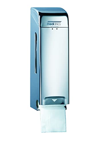 Mediclinics PR0781C - Abschließbarer Toilettenpapierspender Für 3 Rollen, Farbe:Edelstahl Glänzend