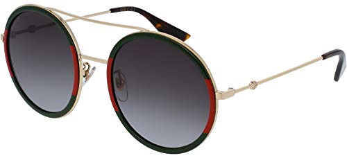 Gucci Damen GG0061S 003 Sonnenbrille, Gold (Gold/Green), 56