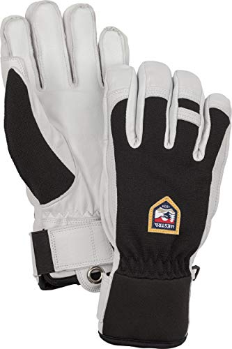 Hestra Armee-Lederhandschuhe – warm, vielseitiger Schnee-Handschuh für Winter, Skifahren und Snowboarden – Schwarz – 9
