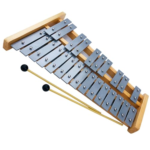 25-Noten-Aluminiumplatte, Glockenspiel, Percussion-Instrument, Basis aus schottischem Kiefernholz Glockenspiel Set