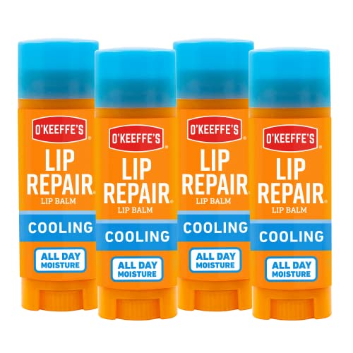 Cooling Relief Lip Repair Lippenbalsam für trockene, rissige Lippen, Stick 4 - Pack