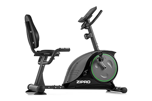 Zipro Erwachsene Horizontales Magnetisches Fitnessbike Easy bis 150kg Eine Schwungmasse von 8 kg, Schwarz, One Size