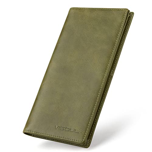 Herren Scheckbuch-börse aus Leder, lange Bifold Brieftaschen für Männer Anzugbörse mit 3 fächern, 12 Kreditkartenfächern