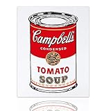 Declea CNS01SS17-60X80 Bild auf Leinwand Andy Warhol Campbell's Soup Porto, Weiß/Rot, 60 x 80 cm