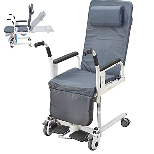 Patientenlift-Rollstuhl, hydraulischer Patientenlift für völlig gelähmte Patienten, Transferrollstuhl, Handicap-Duschstuhl, leicht, verstellbare Sitzhöhe, Toilettenstuhl für Toilette, Stuhl