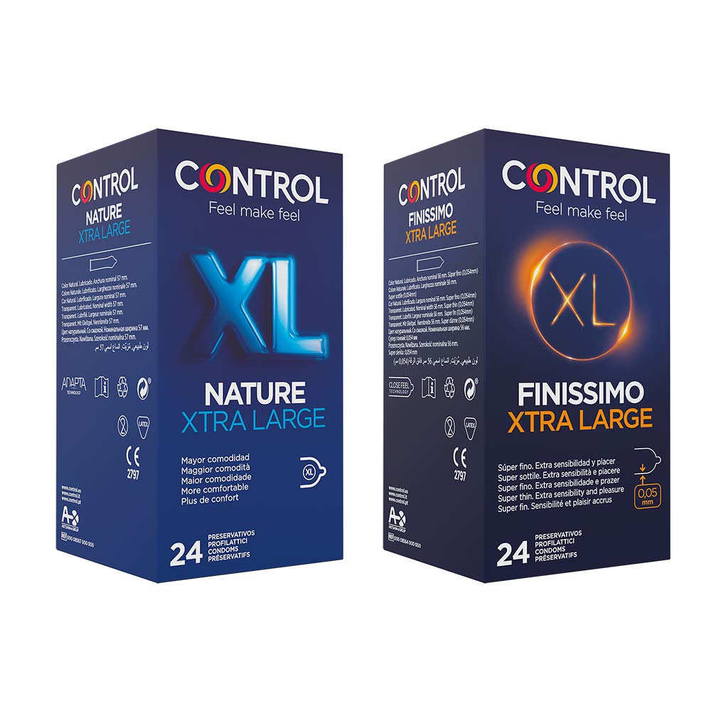 CONTROL XL MIX Box mit klassischen und dünnen extra großen Kondomen - 48 Kondome