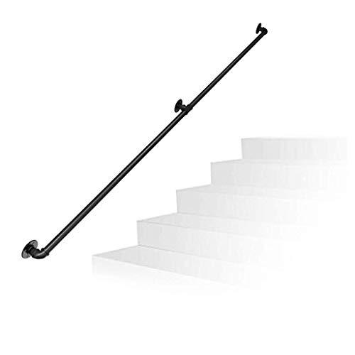 Geländer (1 Fuß ~ 20 Fuß) Handläufe for behindertengerechte Außen- und Innentreppenstufen – schwarze Handlaufhalterungen for Treppen, Außengeländer-Set, Handläufe (Size : 13ft)