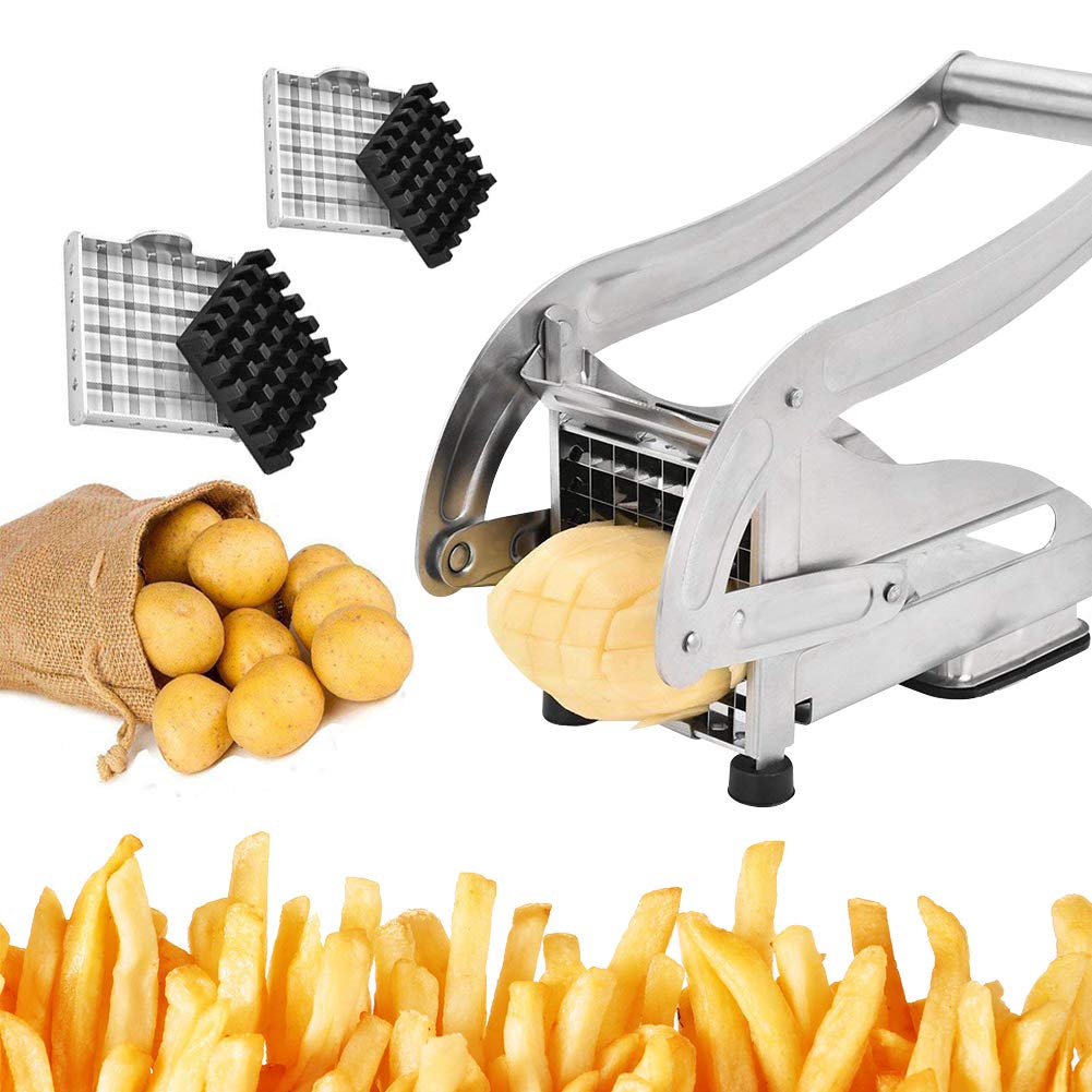 Pommes Frites Kartoffelhacker Cutter, Edelstahl Pommes Frites Kartoffel Cutter/Dicer Maschine, Professionelle Kartoffelhacker FüR Den Privaten Und Gewerblichen Gebrauch