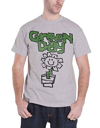 Green Day T Shirt Vintage Flower Pot Kerplunk Band Logo Herren Grau XL