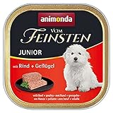 animonda Vom Feinsten Junior Hundefutter, Nassfutter für Hunde im Wachstum, mit Rind + Geflügel, 22 x 150 g