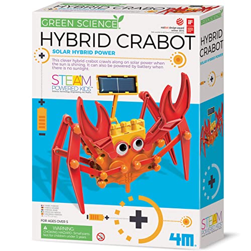4M Green Science 403448 Hybrid Crabot-Solar Power Crawling Crab Kit für Kinder ab 5 Jahren, Mehrfarbig