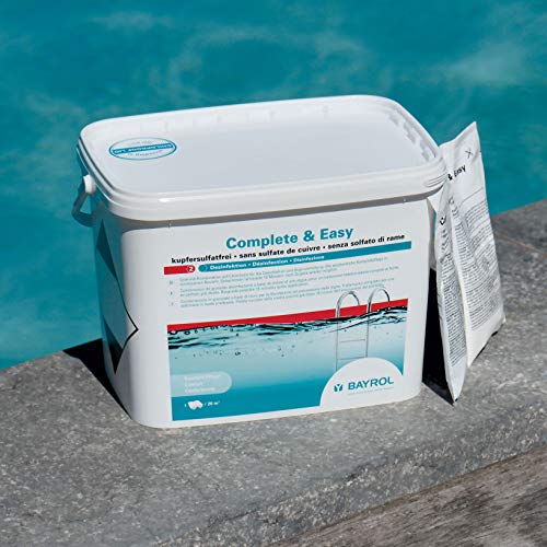 BAYROL Complete & Easy - Wöchentliche Wasserpflege mit Algenverhütung und Klareffekt - sehr einfache Dosierung - für Pools ab 20 m³ - 4,48 kg