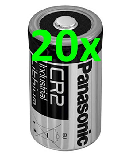 Akkuman.de Set 20x Panasonic Photobatterie CR2 Lithium 3V 850mAh CR17355, DLCR2, EL1CR2, CR15H270 (20er)