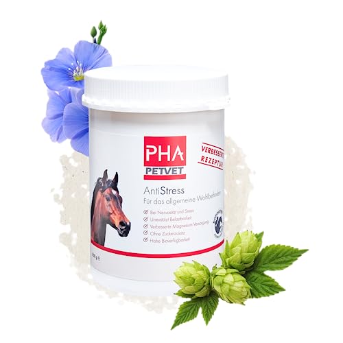 PHA Pferd, Ergänzungsfutter zur Unterstützung der Belastbarkeit bei Nervosität und Stress, Pulver, Anti Stress, 850 g