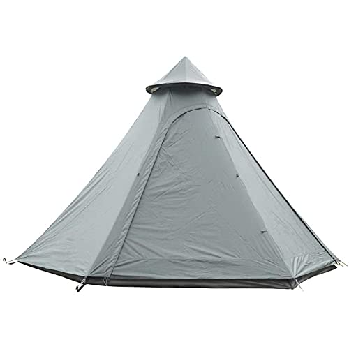 Wasserdichtes Camping-Pyramiden-Tipi-Zelt für Erwachsene, wasserdichtes Doppelschichten-Indianerzelt, Jurtenzelt, Turmpfosten-Glockenzelt für Familienausflüge im Freien (grün)