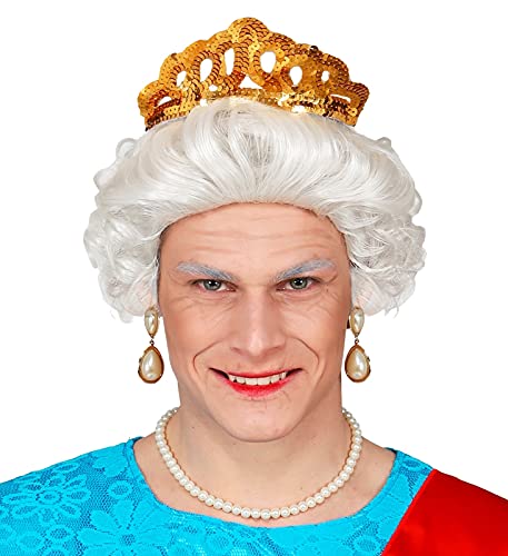 MIMIKRY Queen Elizabeth Kurzhaar-Perücke Grau Oma Omi Alte Frau Großmutter Lehrerin Greisin Gouvernante