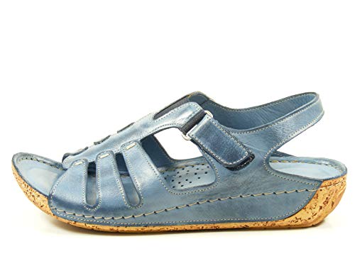 Gemini 32006-02 Schuhe Damen Sandalen Sandaletten , Schuhgröße:39;Farbe:Blau