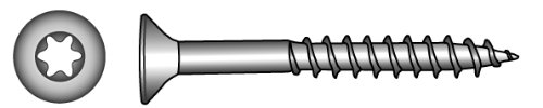 Pauli Edelstahldesign 100 STK. Edelstahl-Senkkopf-Holzbauschrauben mit verstärktem Kopf,Teilgewinde und Torxantrieb (8.0x60 TX40)