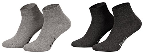 Piarini 8 Paar kurze Socken Kurzsocken Quarter Socken für Damen Herren - dünn ohne Gummibund - 4 Paar anthrazit/ 4 Paar grau 43-46