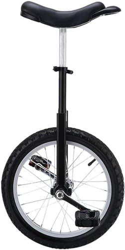 uyoyous Einrad 16 Zoll Einrad Balance Training Einradständer Höhenverstellbar Robuste für Erwachsene Kinder Outdoor Sportarten, Schwarz, Unisex
