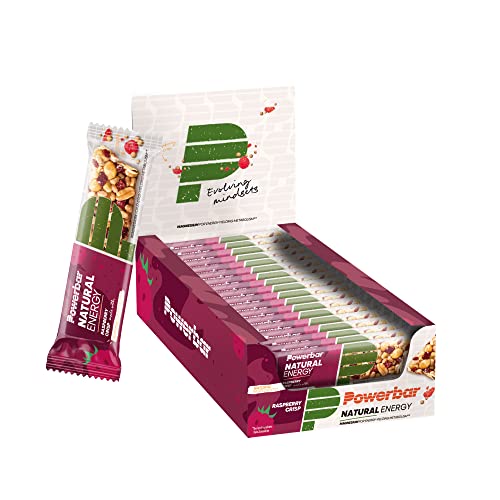 Powerbar Natural Energy Cereal Raspberry Crisp 18x40g - Veganer Kohlenhydrat Energie Riegel + Magnesium