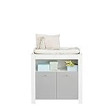 trendteam smart living - Wickelkommode Kommode - Babyzimmer - Pia - Aufbaumaß (BxHxT) 96 x 103 x 69 cm - Farbe Weiß mit Lichtgrau - 187463203