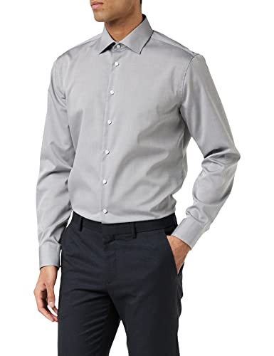 Seidensticker Herren Business Hemd Tailored Fit, Grau (Anthra 32), 39