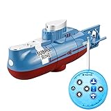 Mini U Boot mit Fernbedienung, Boot Schiff Militärmodell Elektrisches Wasserspielzeug, einfach zu bedienen, wiederaufladbares U Boot für Teich, Schwimmbad, Badewanne