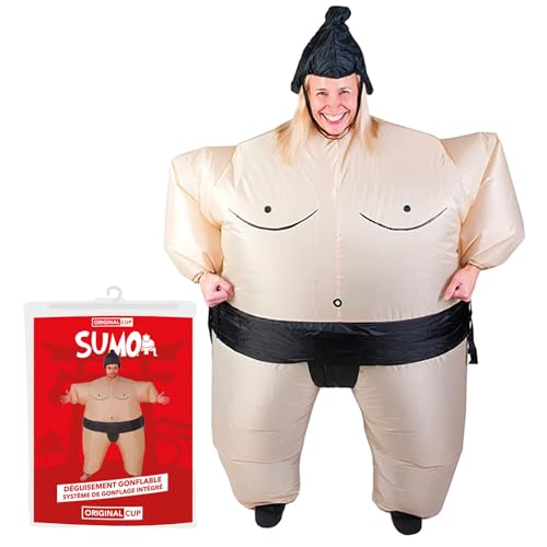 Aufblasbares Kostüm Sumo | Ausgefallenes Auflbaskostüm | Premium Qualität | Größe Erwachsene | Polyester | Angenehm tragbar | Resistent | Mit Aufblassystem | OriginalCup®