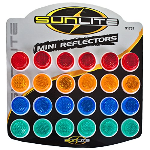Sunlite Carded 1 Reflectors, Card of 24, Assorted Colors by Sunlite