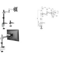 LogiLink BP0076 Flachbildschirm-Tischhalterung 68,6 cm (27 ) Klemme /Bolzen Schwarz - Edelstahl (BP0076)