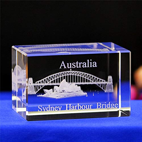 qianyue Kristallglas Cube Modell Geschenk 3D Lasergravur Statue Feng Shui Souvenir Handwerk (Australien)