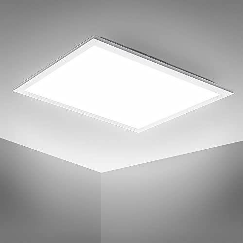 B.K.Licht LED Deckenlampe Ultraflach I LED Deckenleuchte I Neutralweiße Lichfarbe I 12 Watt LED Panel I 295x295x55 mm I Weiß