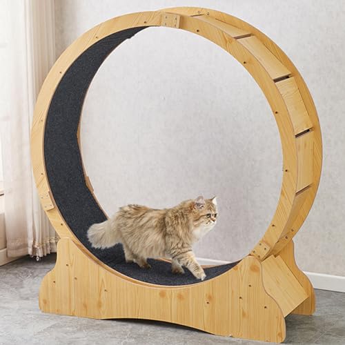 Katzenlaufrad aus Massivholz, Laufrad Katze, Cat Wheel für gesunde Bewegung und Entspannung für die Gesundheit der Katze,XL
